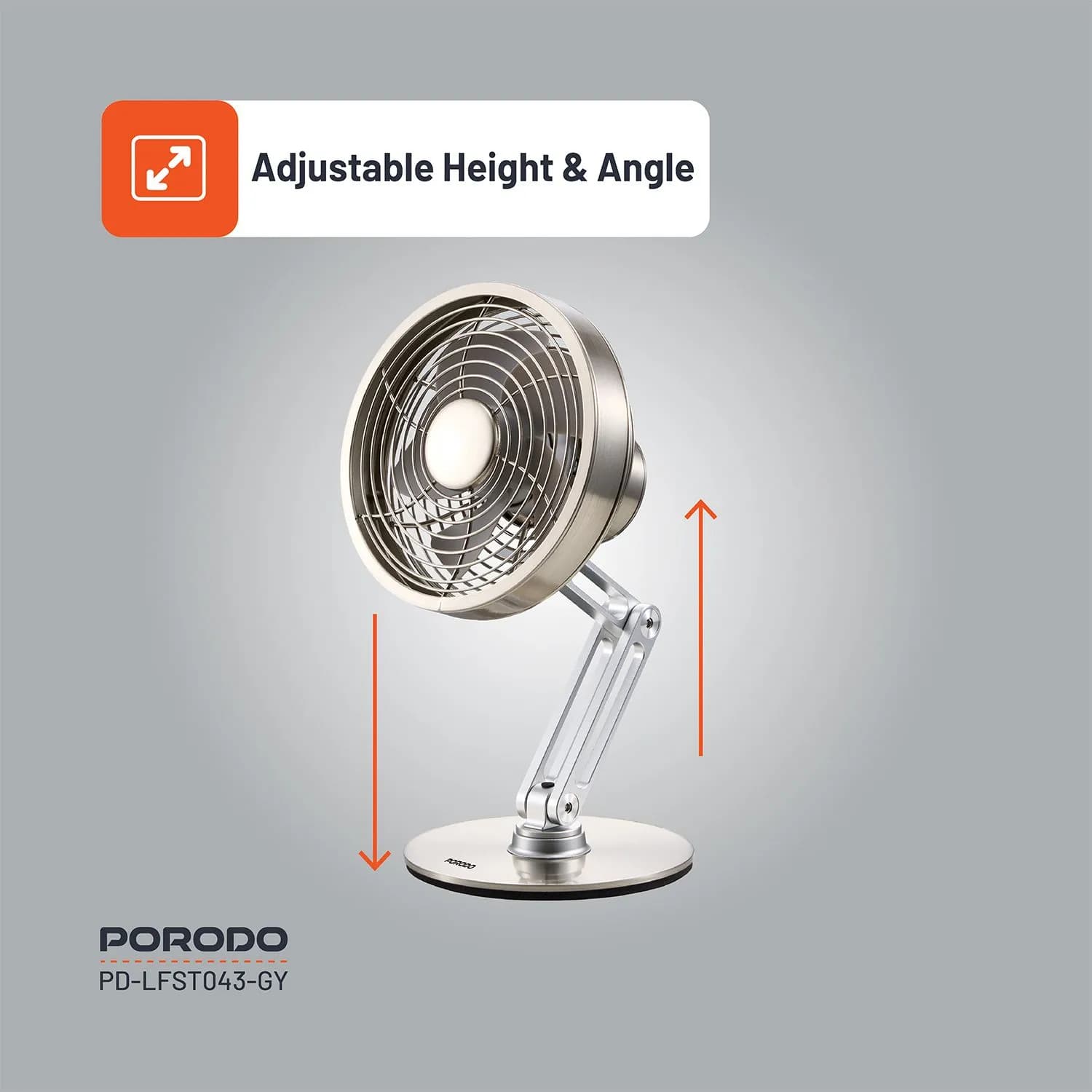 پنکه شارژی رو میزی فلزی پرودو porodo lifestyle metal desk fan PD-LFST043 — تصویر ۴