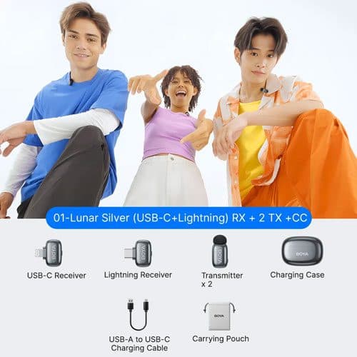 میکروفون بی سیم دو کاربر بویا مدل Boya mini 2-01 Type-C/Lightning — تصویر ۲
