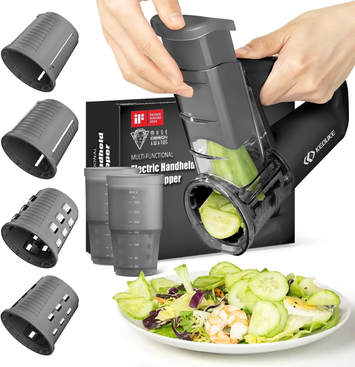 خردکن برقی چندکاره بی‌سیم KEOUKE مدل KEOUKE Electric Handheld Food chopper