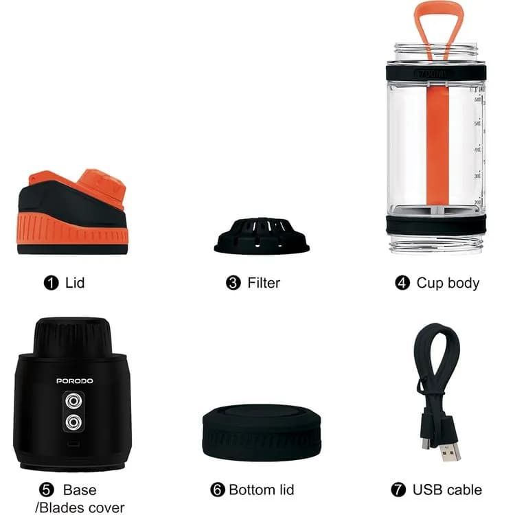 شیکر قابل حمل پرودو مدل Porodo PD‑PBLNDR Portable Blender — تصویر ۷