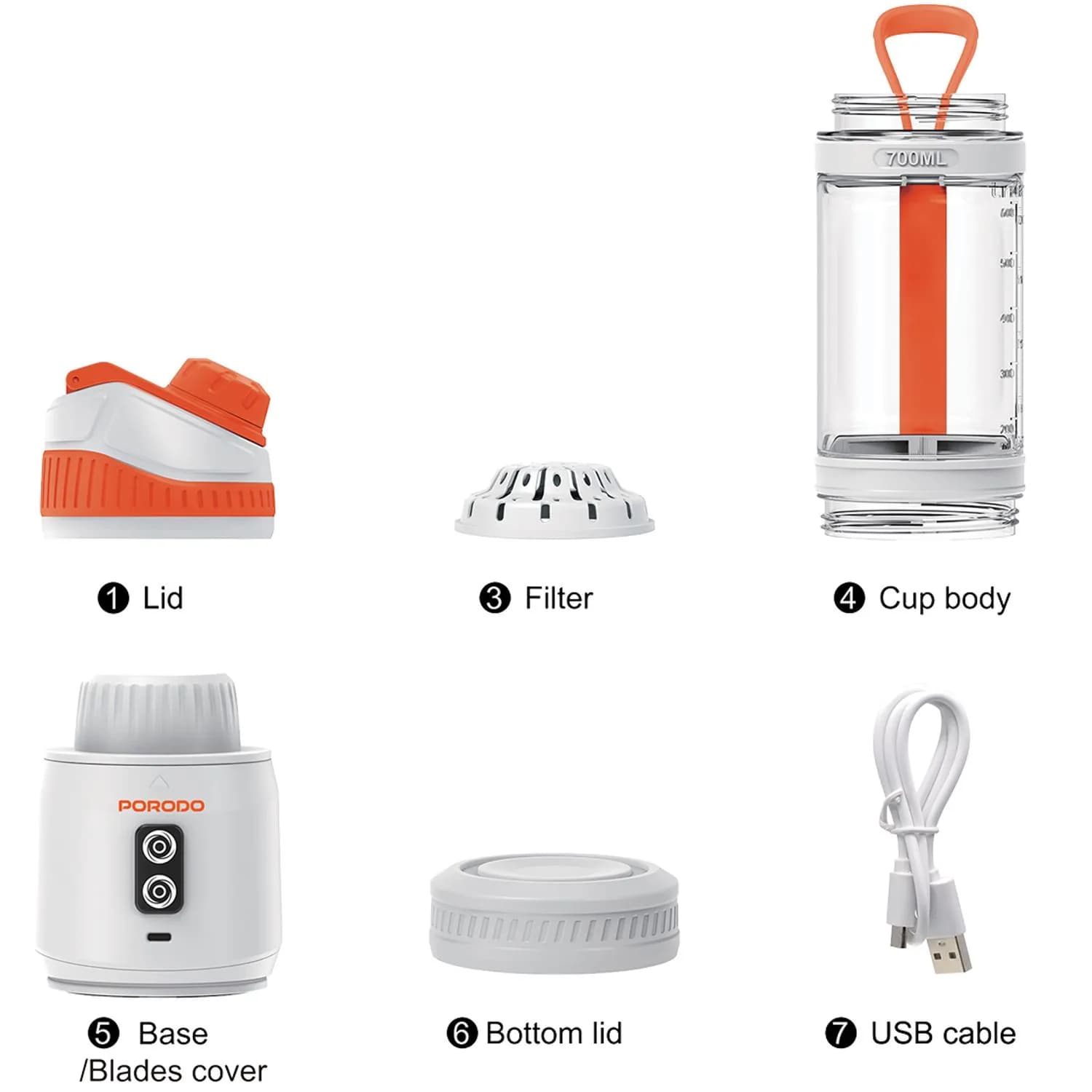 شیکر قابل حمل پرودو مدل Porodo PD‑PBLNDR Portable Blender — تصویر ۳