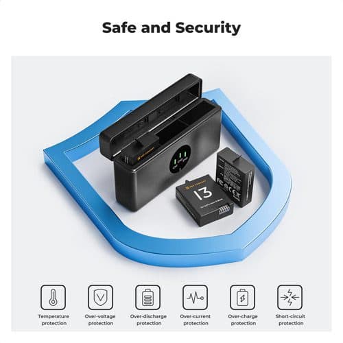 باتری و شارژر سه تایی گوپرو 13 کی اند اف K&F Concept GoPro Hero 13 Battery Charger — تصویر ۵