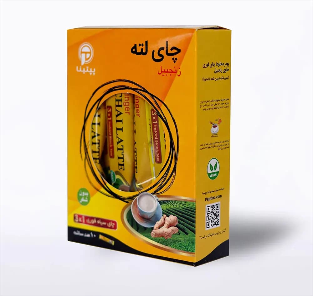 شیر چای (چای لته) زنجبیل پپتینا بسته 10 ساشه‌ای — تصویر ۲