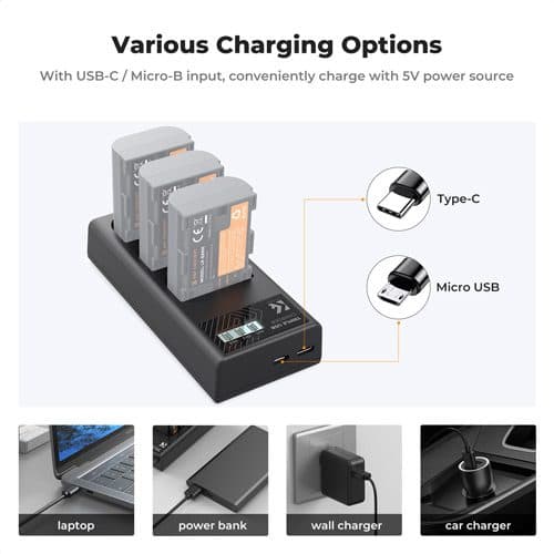 شارژر سه تایی سونی کی اند اف K&F NP-FZ100 Battery Charger Triple — تصویر ۵