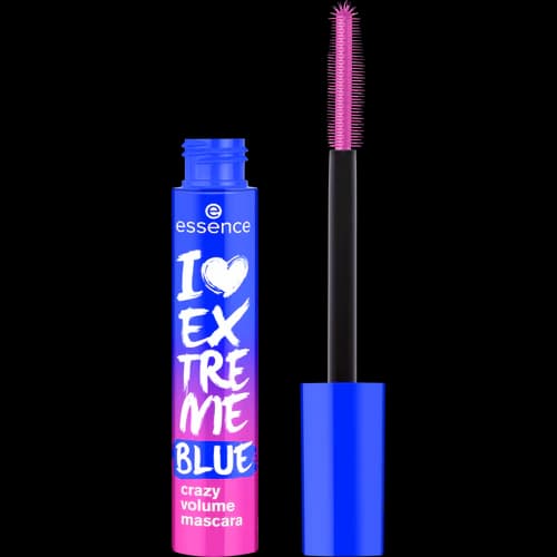 ریمل رنگی حجم دهنده اسنس رنگ آبی مدل I love extreme blue crazy volume
