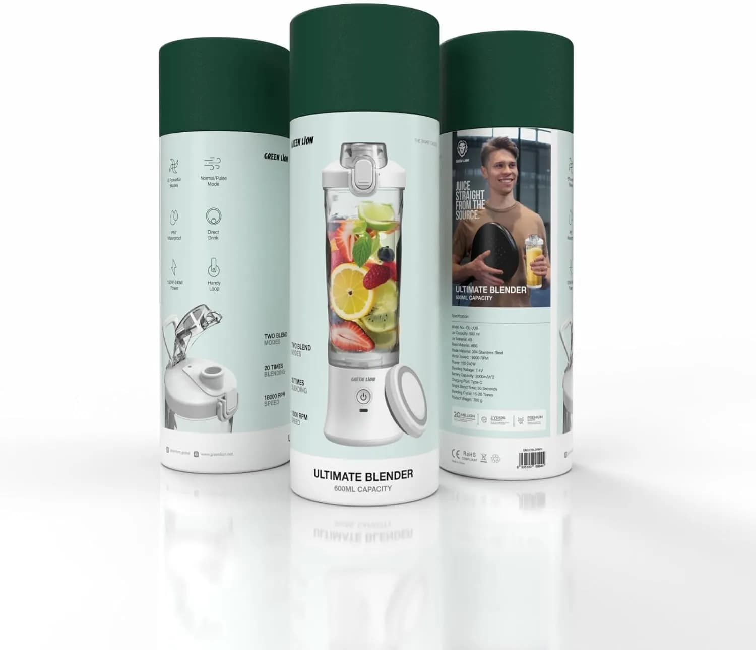 مخلوط کن اولتیمیت گرین لاین Green Lion Ultimate Blender 600ML Capacity — تصویر ۲