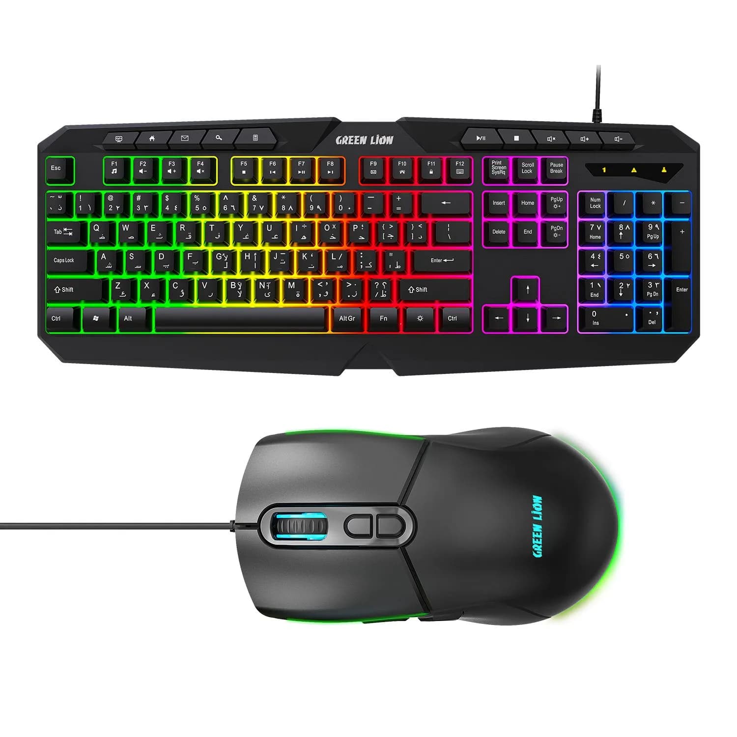 کیبورد و موس گیمینگ گرین لاین Green Lion GK-400 RGB