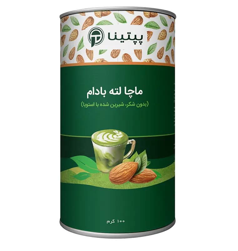 ماچا لته با پودر شیر بادام پپتینا — تصویر ۳