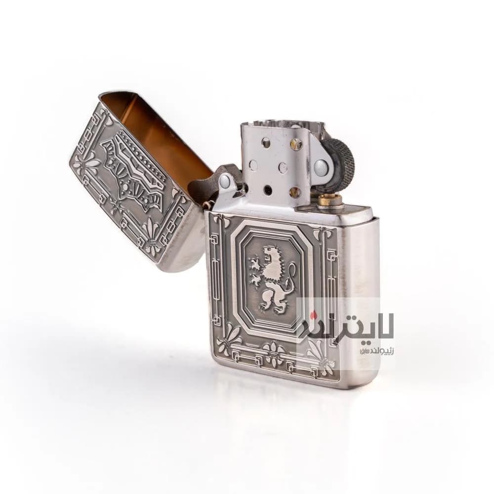 فندک زیپو مدل Lion Crown Silver — تصویر ۴
