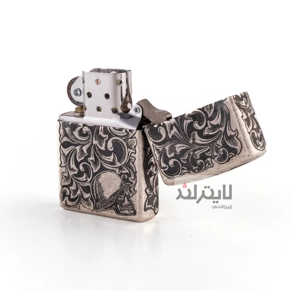 فندک زیپو مدل Classic Antique Silver Plate Love کد 121fb — تصویر ۳