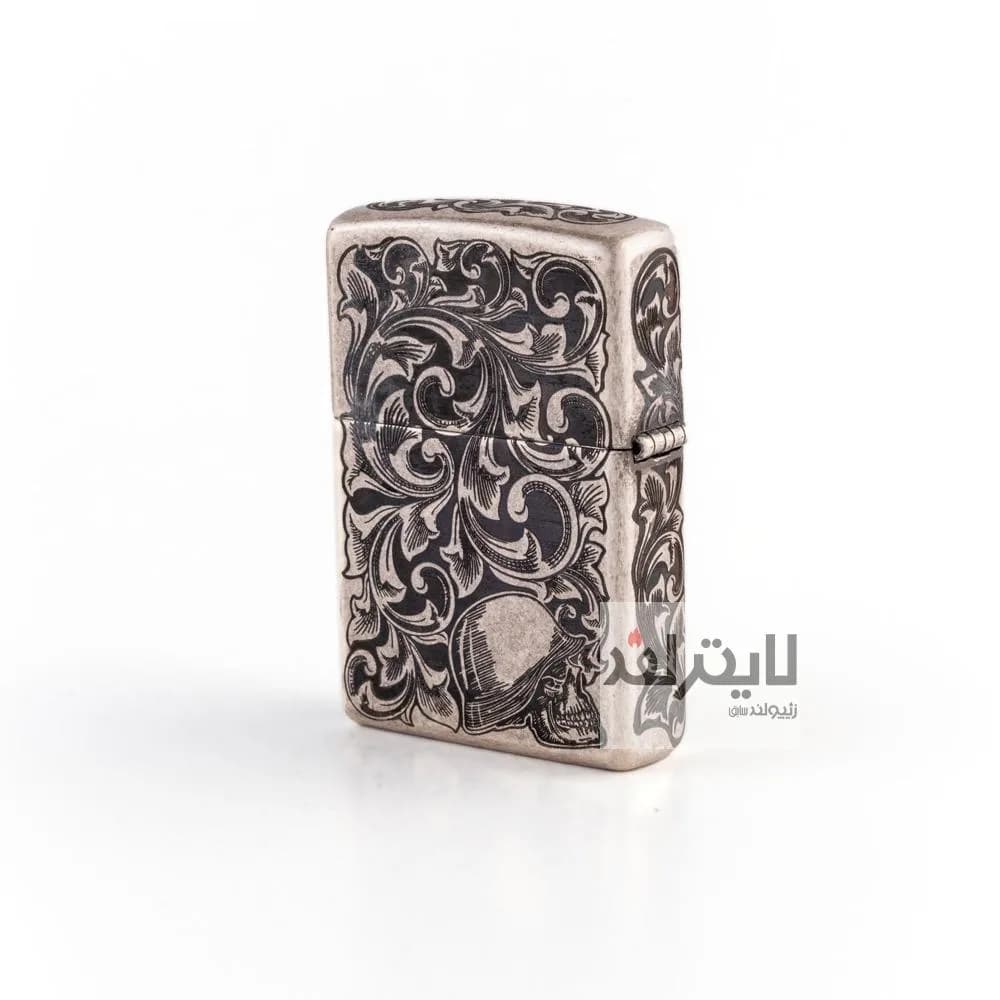 فندک زیپو مدل Classic Antique Silver Plate Love کد 121fb — تصویر ۲