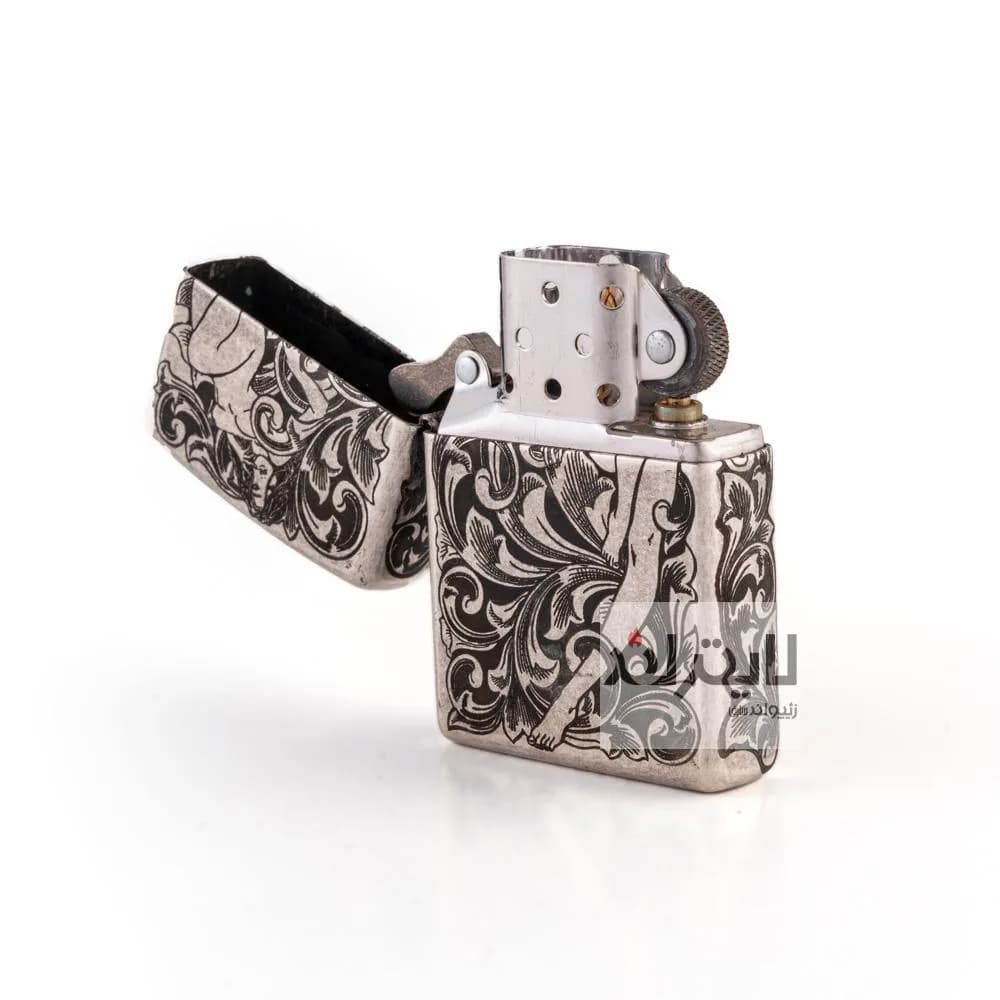 فندک زیپو مدل Classic Antique Silver Plate Love کد 121fb — تصویر ۴