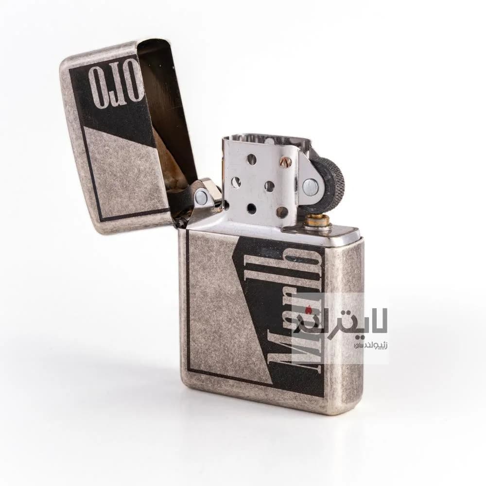 فندک زیپو مدل Classic Antique Silver Plate Marlboro 1 Side کد 121fb — تصویر ۳