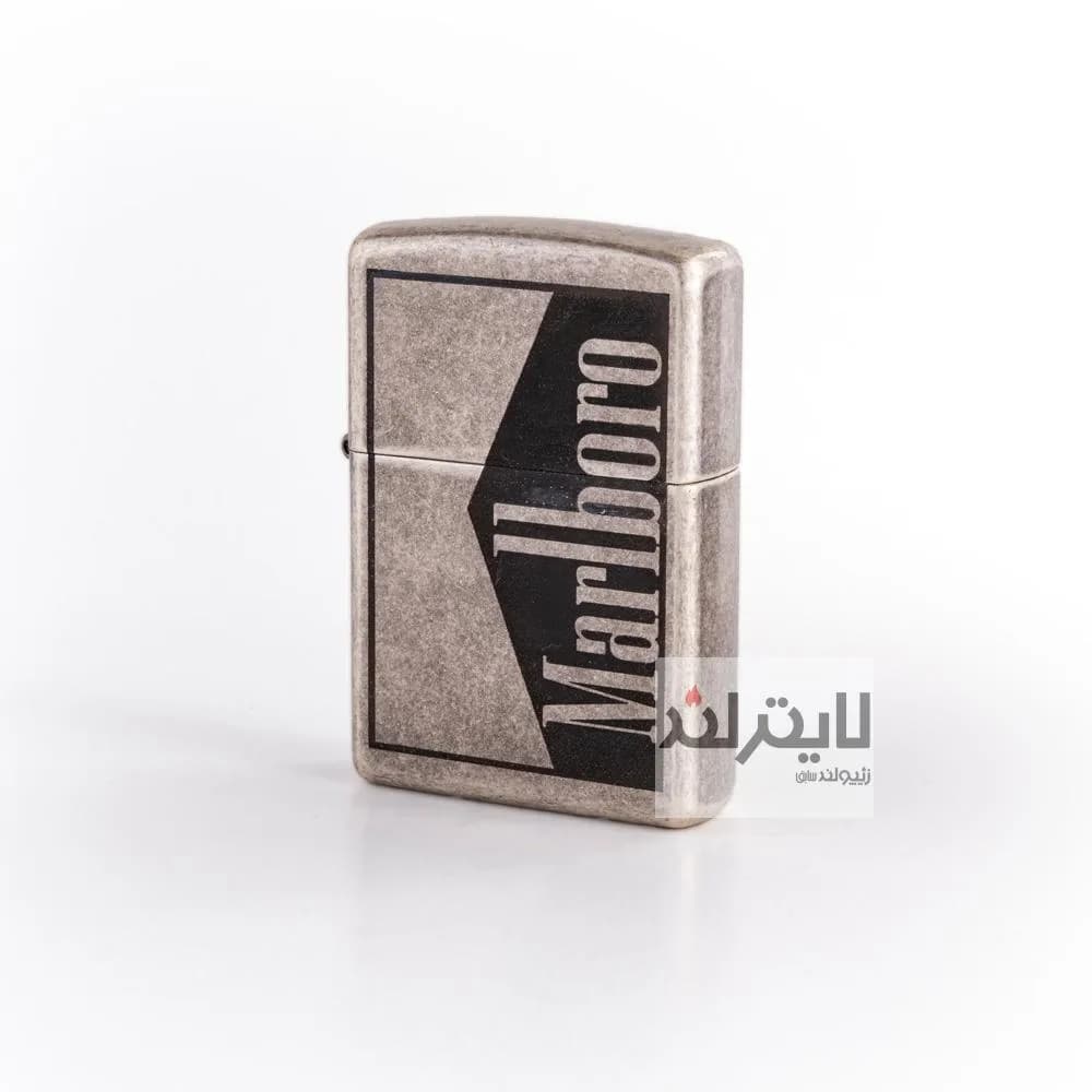 فندک زیپو مدل Classic Antique Silver Plate Marlboro 1 Side کد 121fb