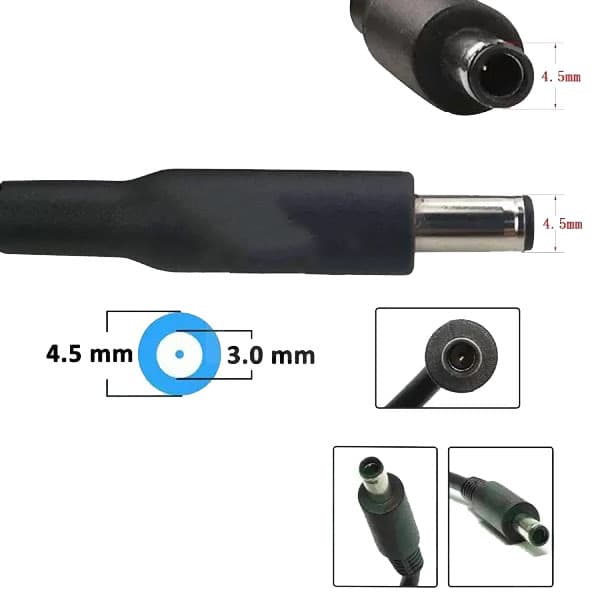 شارژر لپ تاپ DELL مدل 90 وات 19.5V 4.62A فیش 4.5×3.0 میلی متر — تصویر ۳