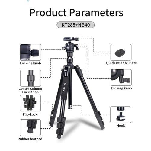 سه پایه بال هد جیماری Jmary KT285+NB40 Tripod — تصویر ۵