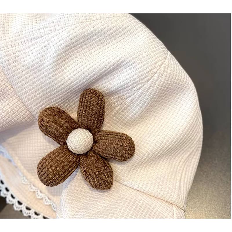 کلاه دخترانه بچه گانه گرد طرح flower — تصویر ۶