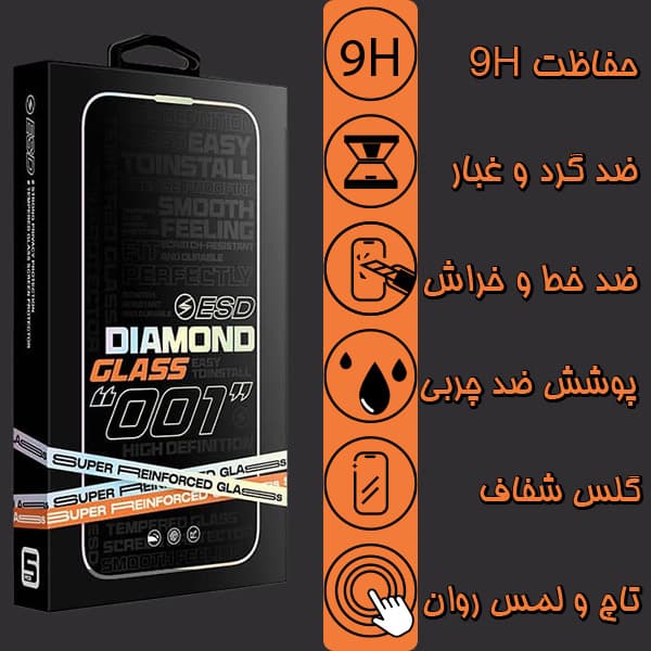 گلس توری دار آیفون 13 (Diamond 001) — تصویر ۳