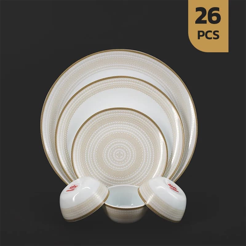 سرویس 26 پارچه اپال طرح نلین-کرم