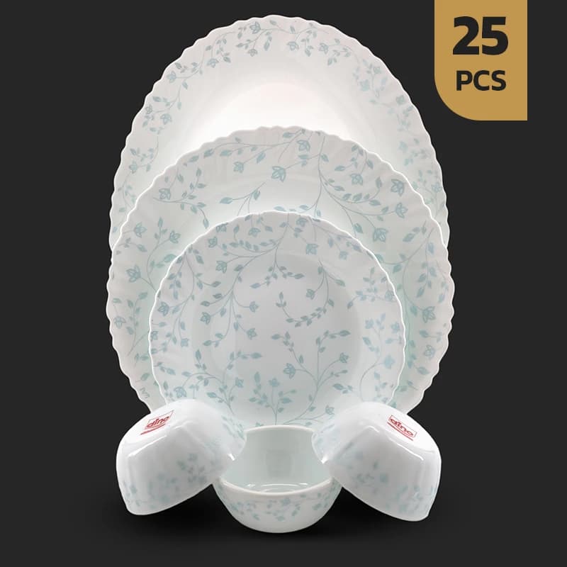 سرویس 25 پارچه اپال طرح 28008-فیروزه ای