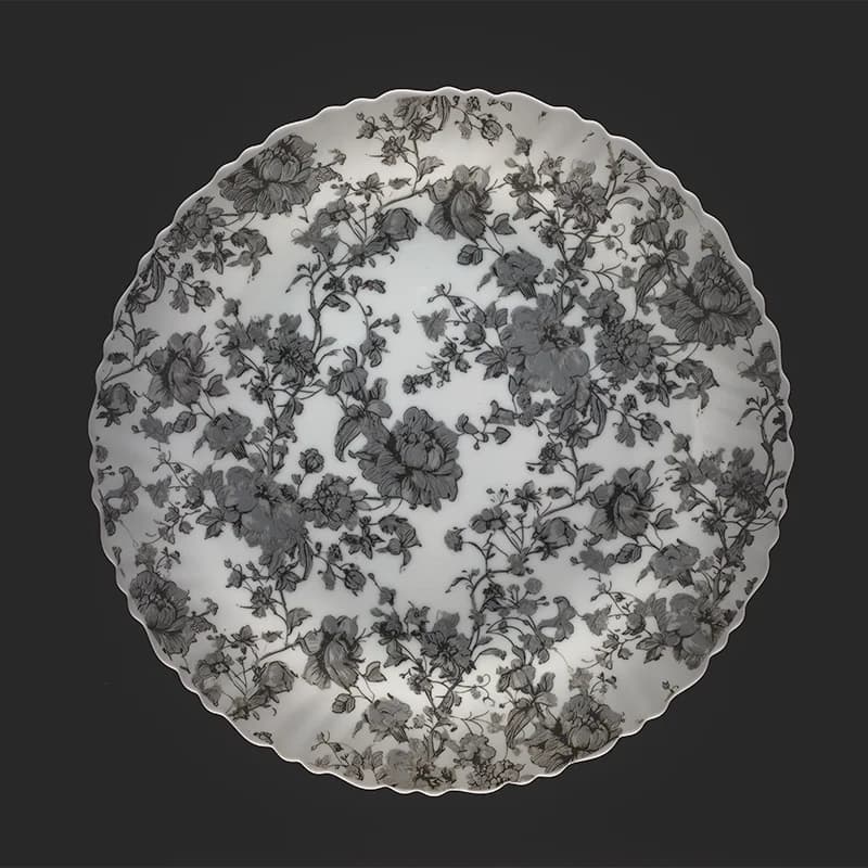سرویس 25 پارچه اپال طرح بلوبل-خاکستری — تصویر ۳