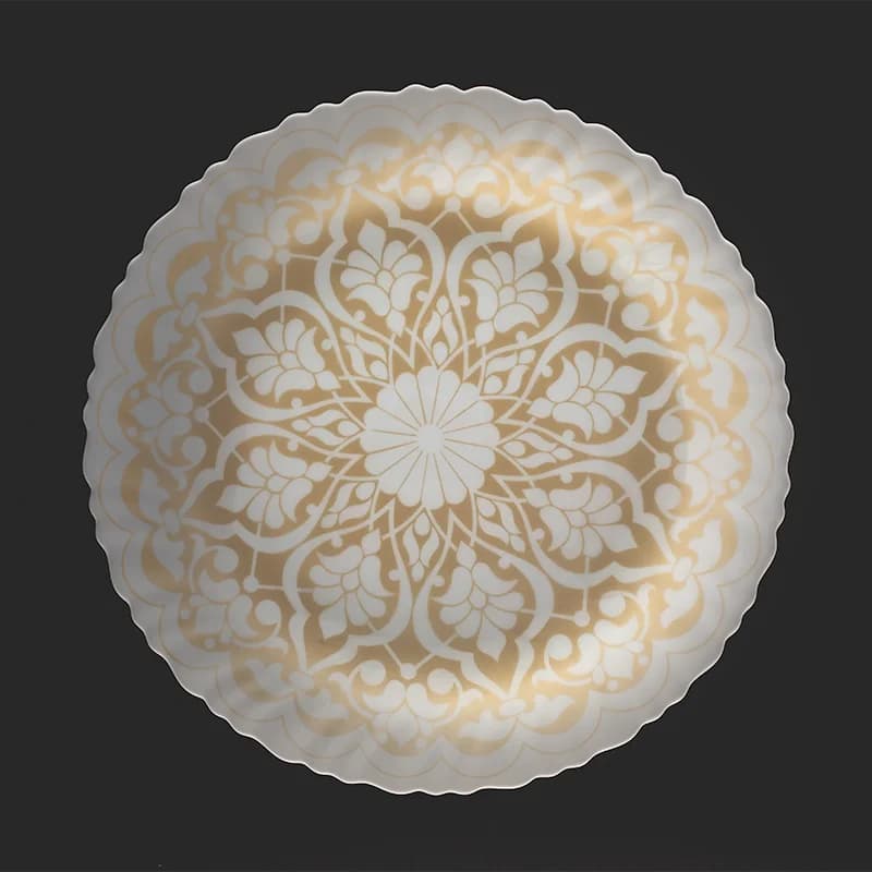 سرویس 25 پارچه اپال طرح 28009-کرم — تصویر ۳