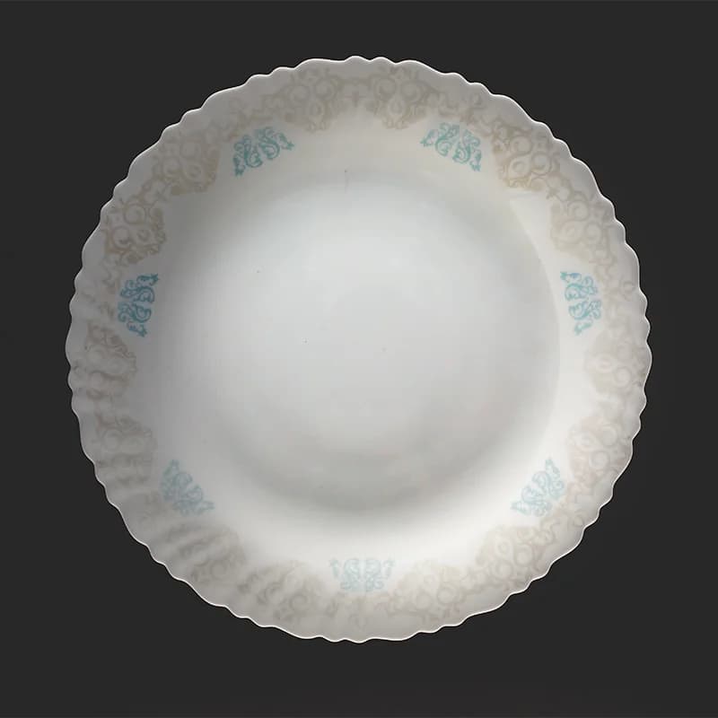 سرویس 25 پارچه اپال طرح 28005-آبی-متال-سفید — تصویر ۳