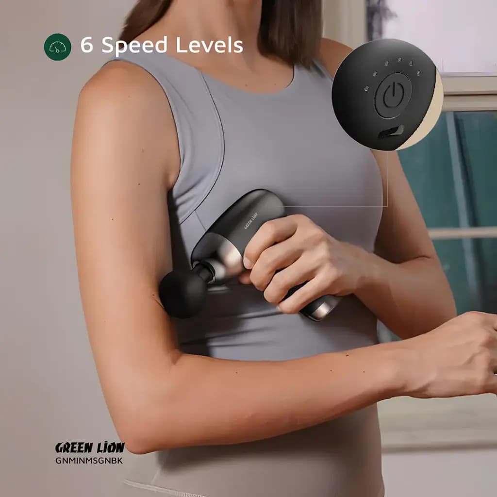 ماساژور تفنگی مینی مدل گرین لاین Green Lion Mini Massage Gun 6 Speed Levels — تصویر ۶