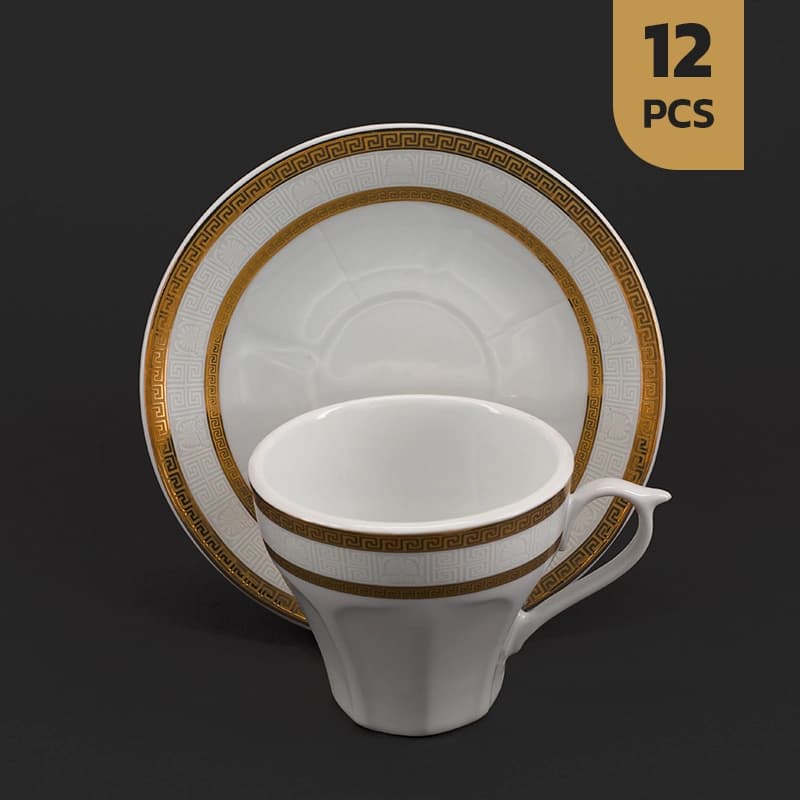 سرویس چای خوری 12 پارچه چینی مقصود طرح ورسائی