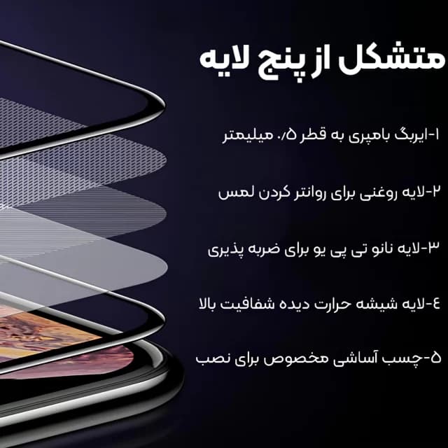 گلس پرایوسی ایربگ‌دار آیفون سری 17 5 بعدی موکوسون Privacy Super — تصویر ۲