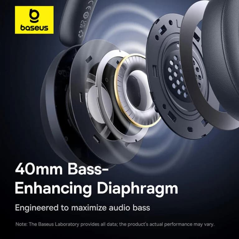 هدست بلوتوثی بیسوس Baseus super Bass 35 Max Wireless Headphones — تصویر ۸