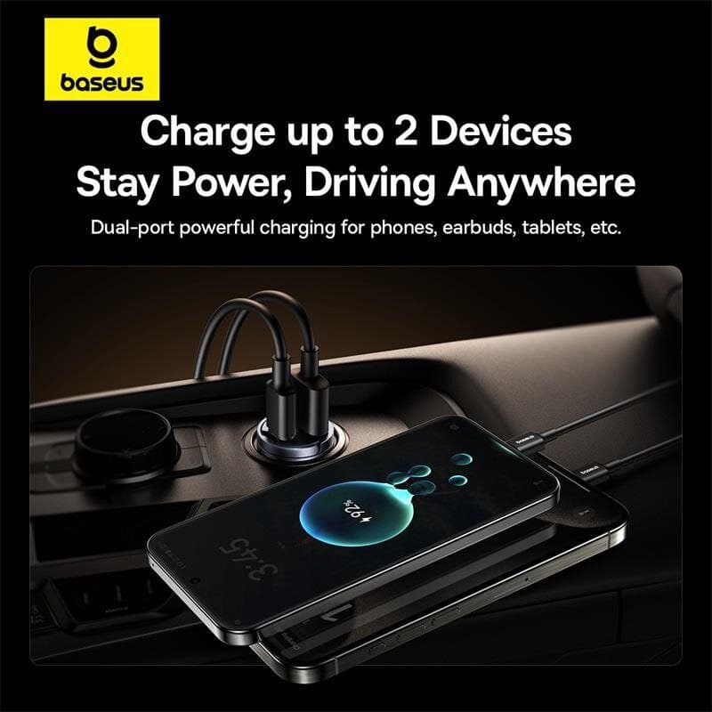 شارژر فندکی دو پورت 30 وات بیسوس Baseus Tiny Star C+C Mini Car Charger VCHXX-CC — تصویر ۵