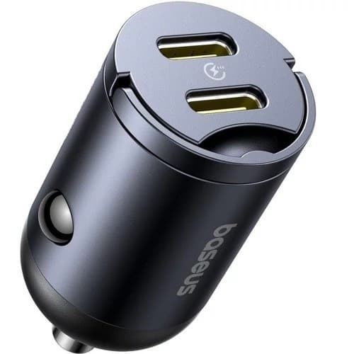 شارژر فندکی دو پورت 30 وات بیسوس Baseus Tiny Star C+C Mini Car Charger VCHXX-CC