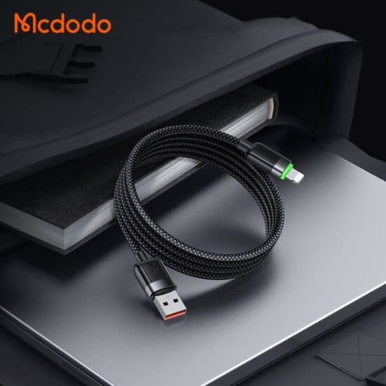 کابل USB به لایتنینگ بدنه مگنتی مک دودو مدل CA-6000 طول 1.2متر MCDODO CA-600 Fast Chrage 3A USB to Lightning Magnetic Self-Winding Data Cable — تصویر ۶