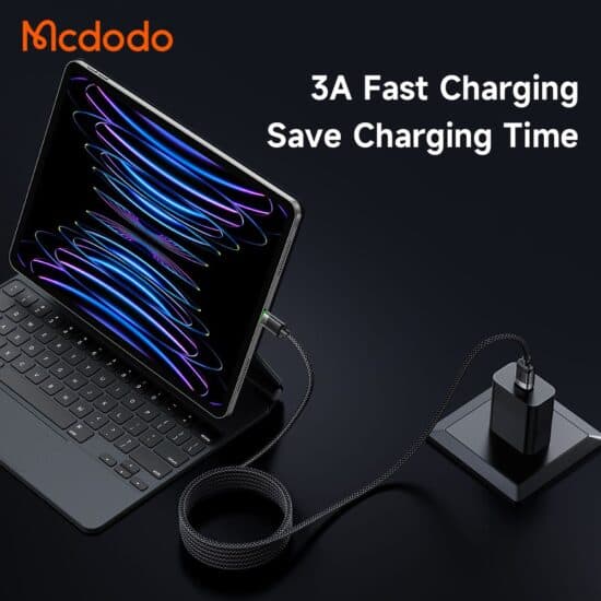 کابل USB به لایتنینگ بدنه مگنتی مک دودو مدل CA-6000 طول 1.2متر MCDODO CA-600 Fast Chrage 3A USB to Lightning Magnetic Self-Winding Data Cable — تصویر ۸