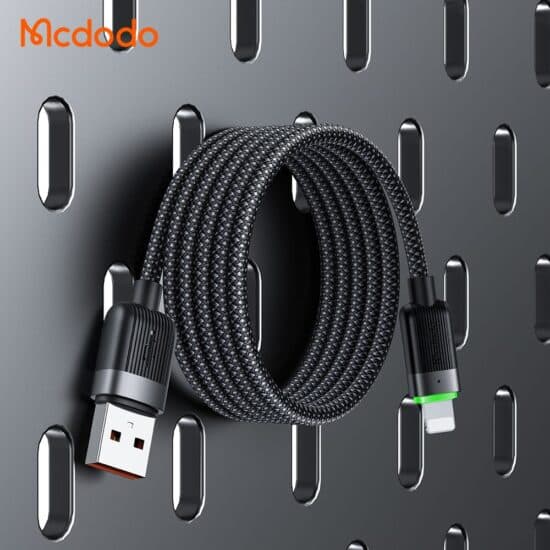 کابل USB به لایتنینگ بدنه مگنتی مک دودو مدل CA-6000 طول 1.2متر MCDODO CA-600 Fast Chrage 3A USB to Lightning Magnetic Self-Winding Data Cable — تصویر ۷