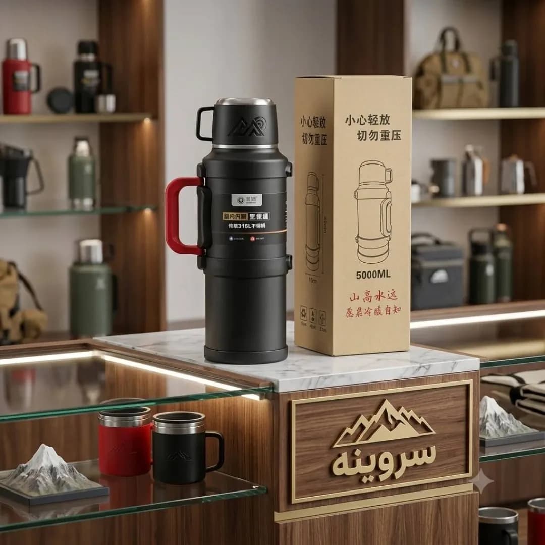 فلاسک ۵ لیتری مشکی برای کمپینگ و کوهنوردی – کد ۱۹۵ — تصویر ۲