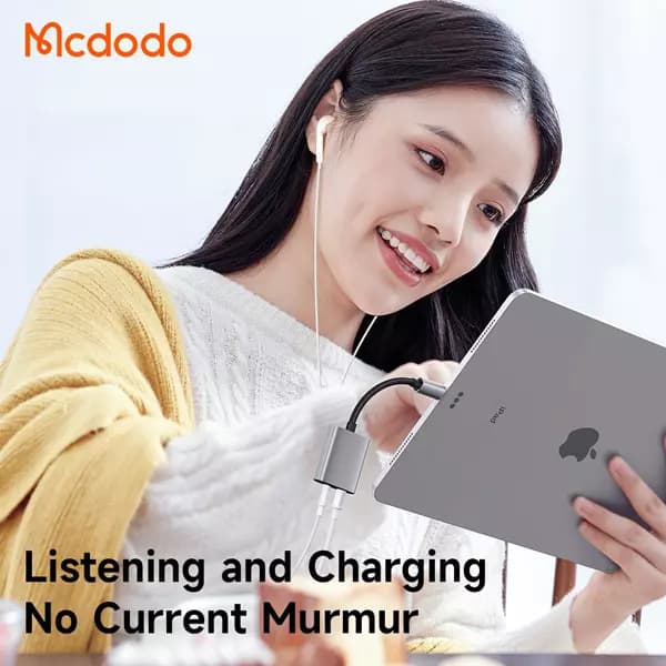 تبدیل لایتنینگ به جک 3.5 میلیمتری AUX+پورت لایتنینگ مک دودو مدل MCDODO CA-5540 — تصویر ۴