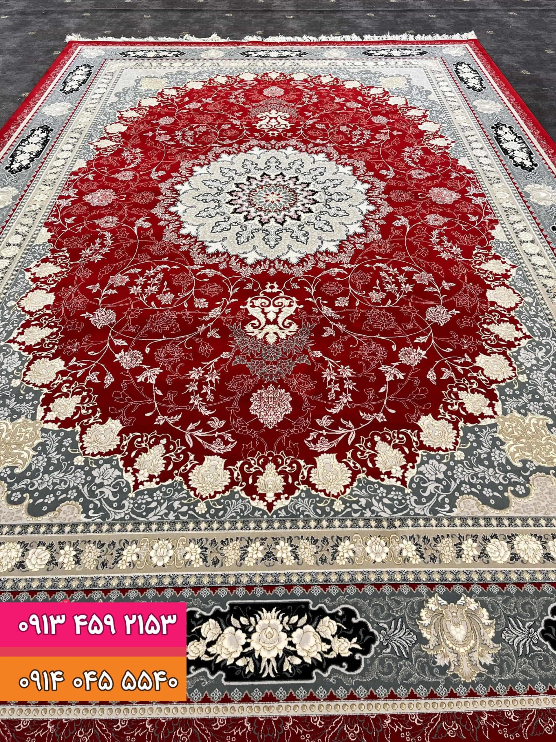 فرش طرح 1105 زمینه لاکی — تصویر ۲