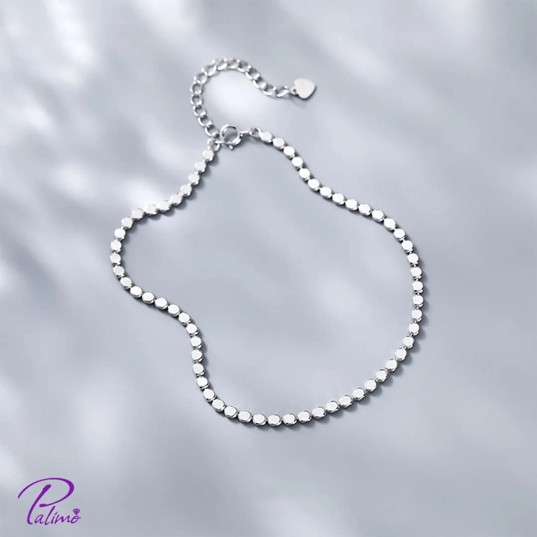 پابند نقره تنیسی B2210 با روکش طلای سفید — تصویر ۴