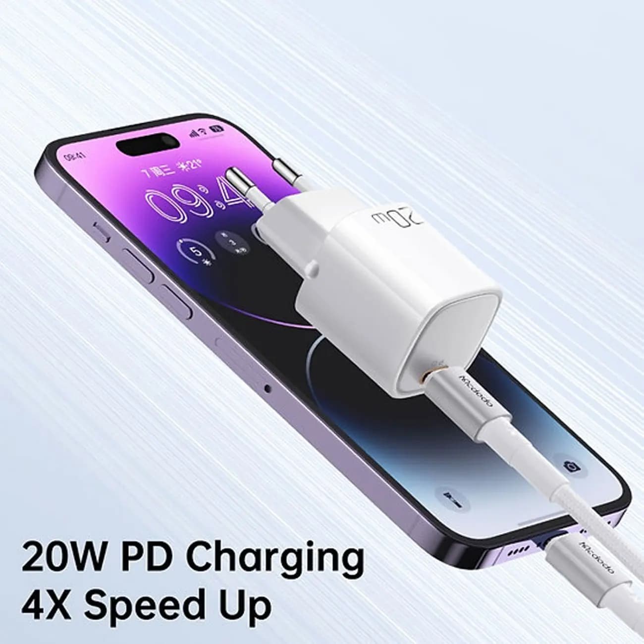 شارژر دیواری تایپ سی 20 وات مک دودو CH-402 MCDODO CH-402 3A PD 20W TYPE-C TRAVEL ADAPTER — تصویر ۶