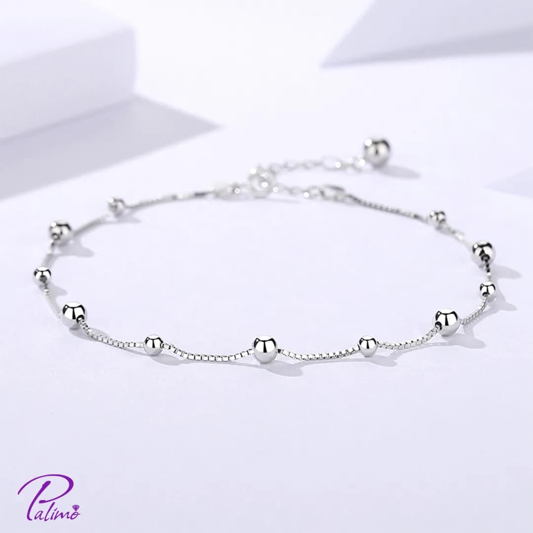 پابند نقره گوی تیفانی B2207 با روکش طلای سفید — تصویر ۵