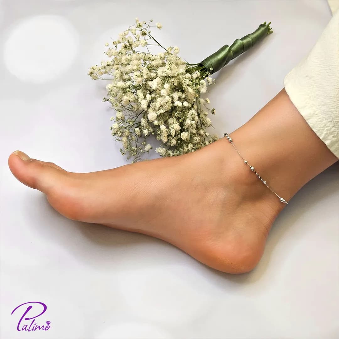 پابند نقره گوی تیفانی B2207 با روکش طلای سفید — تصویر ۲