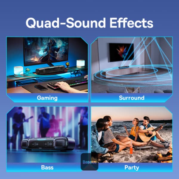 اسپیکر و مینی ساندبار بیسوس مدل AeQur DS10 Baseus AeQur DS10 Mini Soundbar A20054402111-00 — تصویر ۳