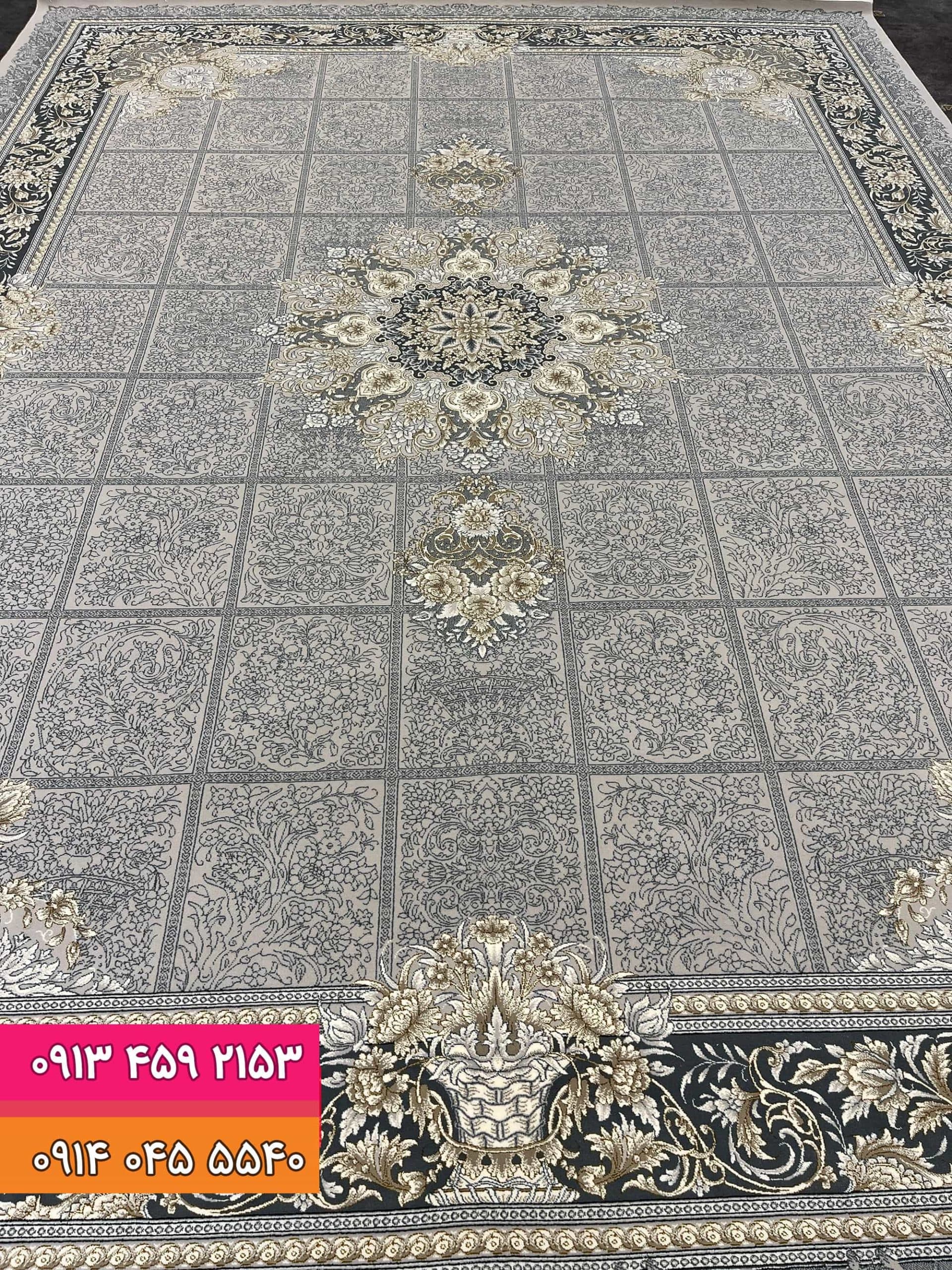 فرش طرح 1131 زمینه نقره ای — تصویر ۲