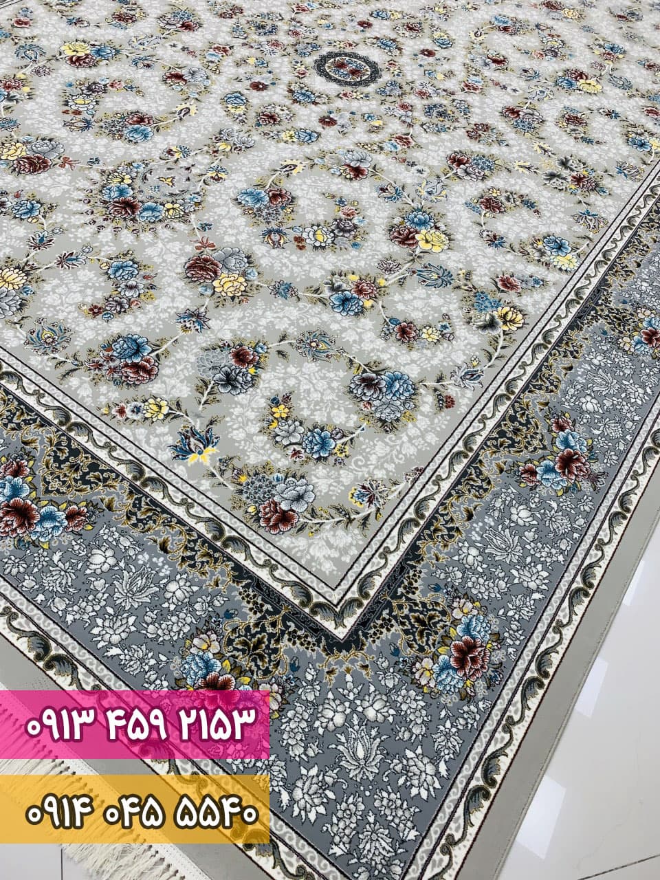 فرش گل آرا زمینه سیلور — تصویر ۲