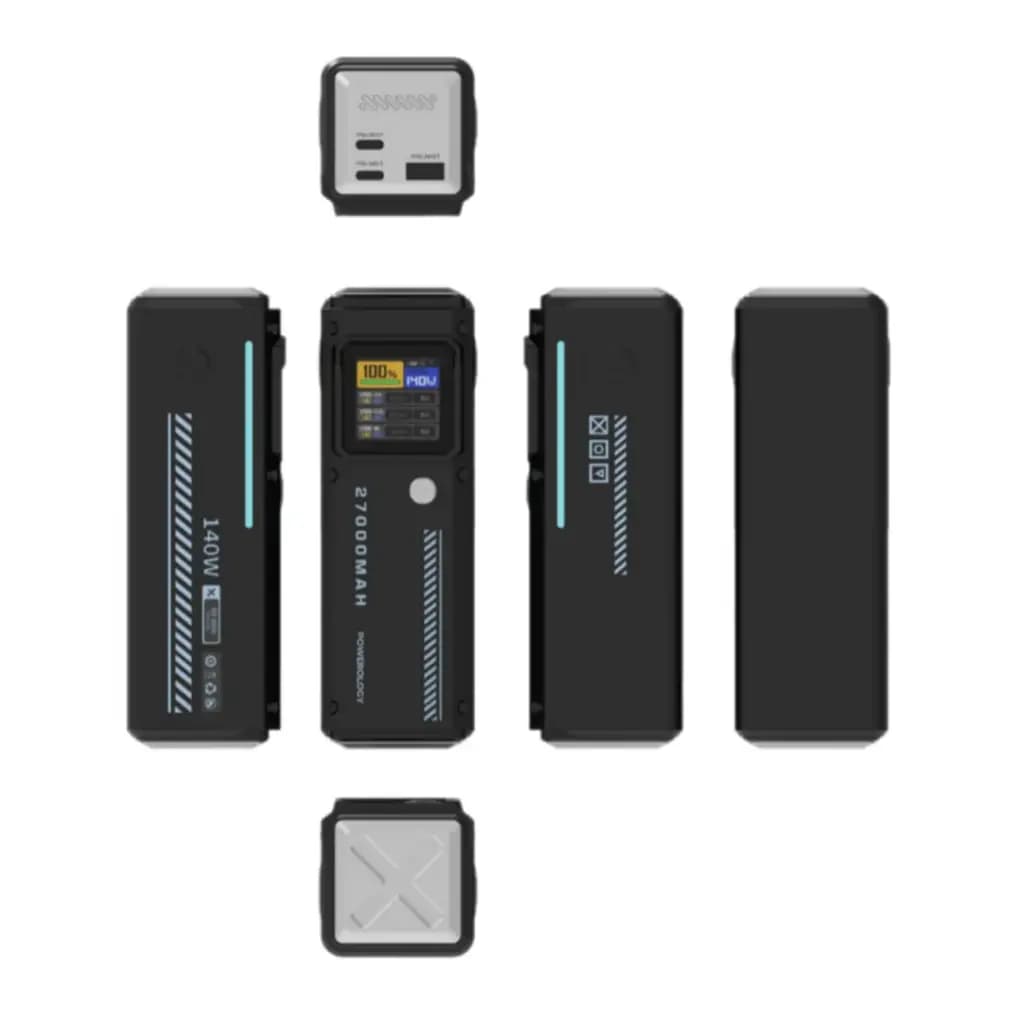 پاوربانک 140w هوشمند 27000mah پاورولوژی مدل Powerology Smart Display Power Bank PPBCHA83 — تصویر ۴