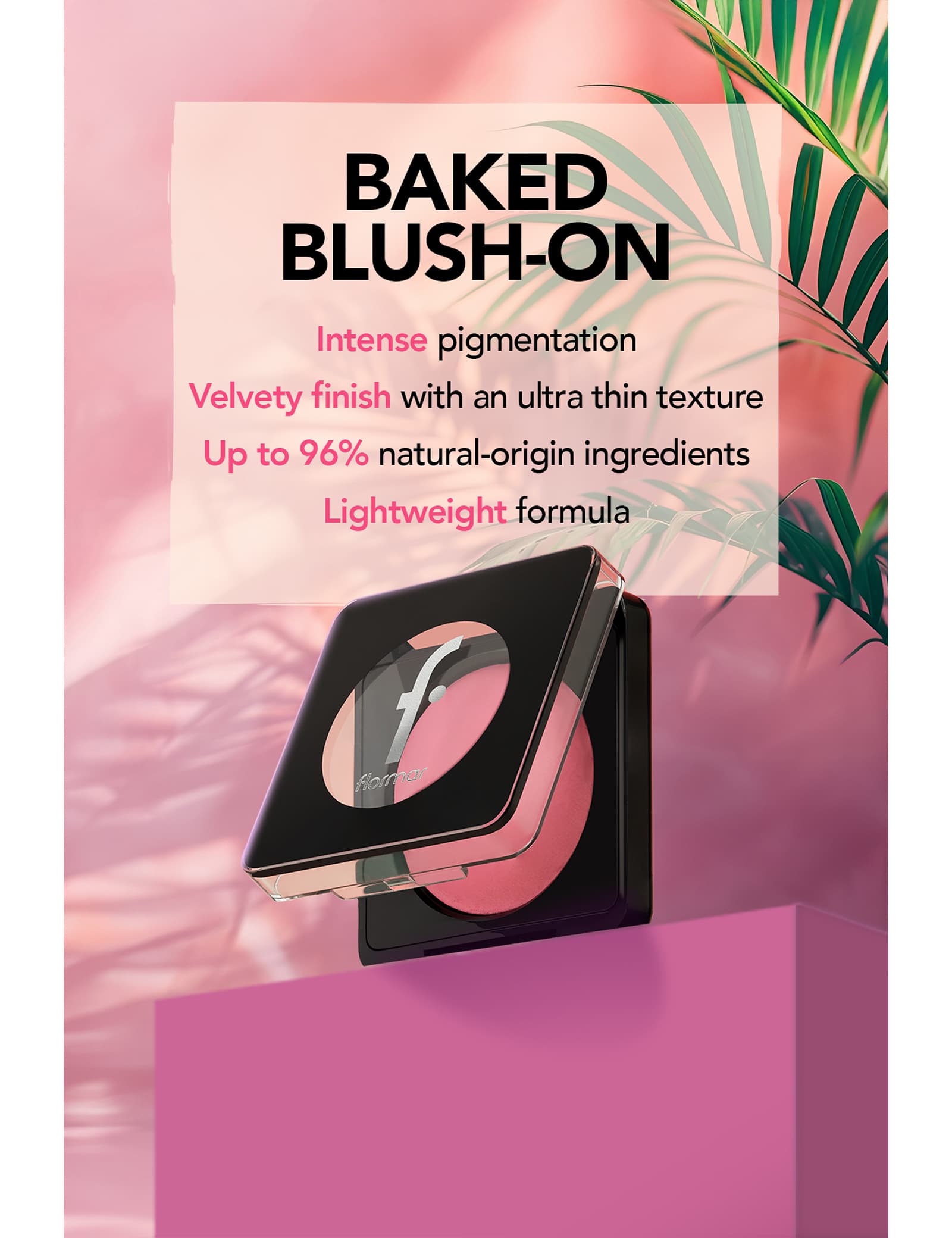رژگونه بیک فلورمار مدل Baked Blush-On شماره 040 رنگ Shimmer Pink — تصویر ۷
