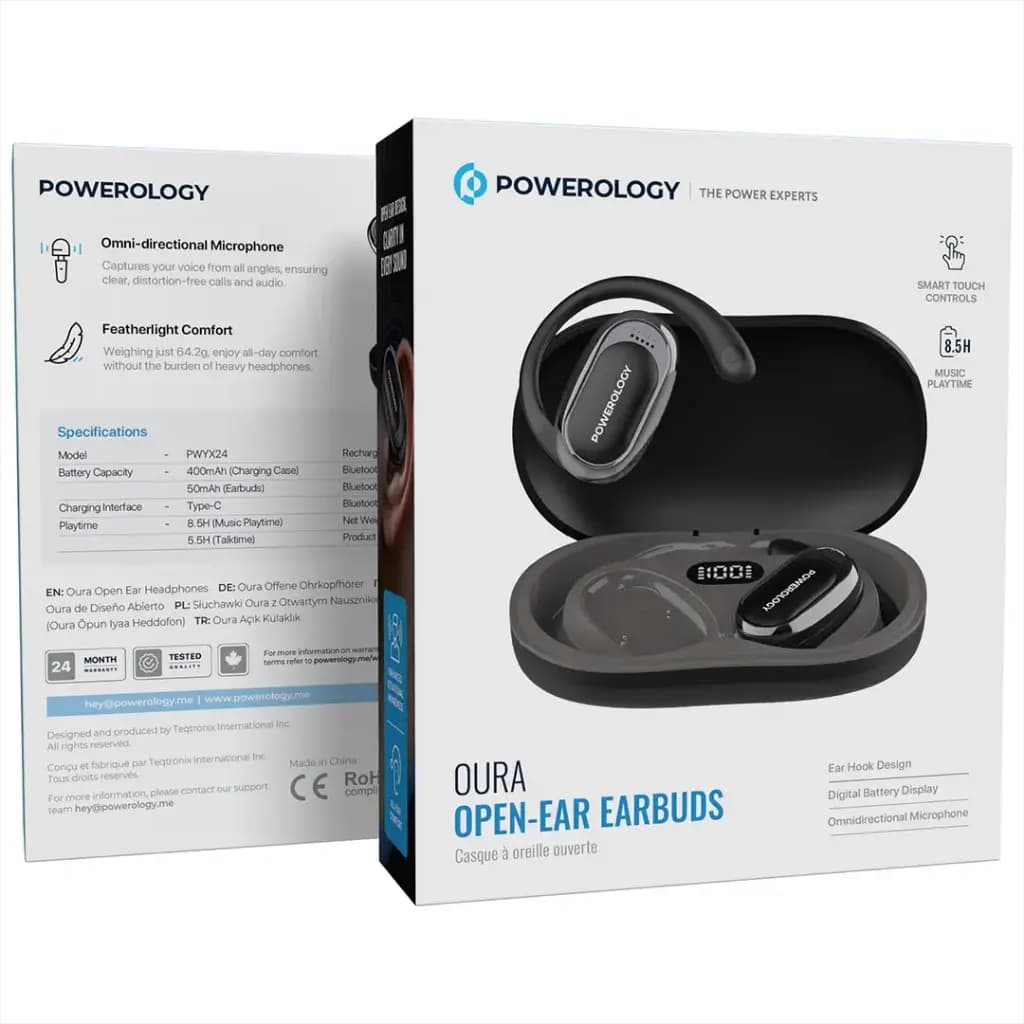 هندزفری بلوتوثی القایی پاورولوژی مدل Oura Open-Ear Earbuds Powerology Oura Open-Ear Earbuds — تصویر ۶