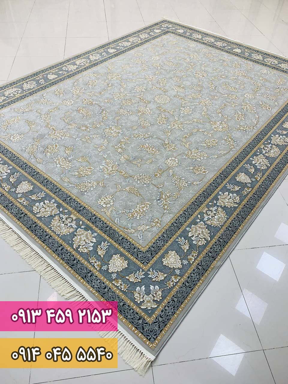 فرش افشان النا زمینه سیلور